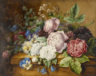 Blumen auf einem Sims, 1814